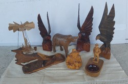 Wooden beautiful wooden birds deer man eagle collectors piece carved beauty
