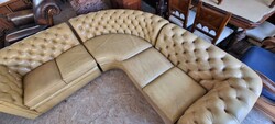Very nice original cesterfild / pegasus / leather corner sofa set