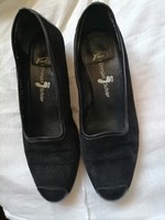 Szebbnél szebbek molett nálam elegáns finom fekete velúrbőr komfort cipő 38,5 39 Dresjan Schier