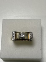 Antik 14 K arany gyűrű 0,55 ct brillel " ildissimmetry" részére foglalva