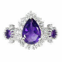 57 And genuine amethyst 925 silver rings