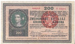 Magyarország 200 korona REPLIKA  1918 UNC