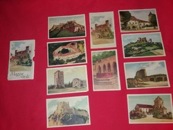 Antik nagy alapú Kártyagyári magyar szemléltető kártya MAGYAR VÁRAK Képzőművészeti Vállalat