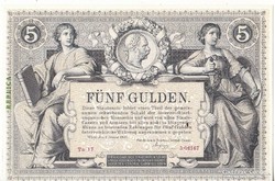 Ausztria REPLIKA 5 gulden/forint Osztrák-Magyar gulden 1881 UNC