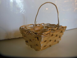 Basket - wicker - metal - 9 x 6 x 4 cm + handle 4.5 cm - flawless