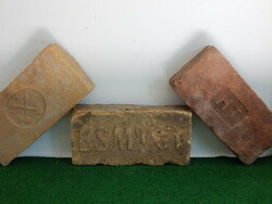 Old Hungarian coat of arms bricks, monogrammed, miner and Hortobágy for sale together!