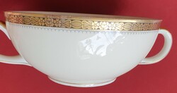 Eschenbach Elfenbein Bavaria német porcelán szószos mártásos tál kínáló tányér arany mintával