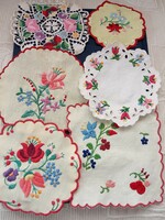 7 Pcs folk art Matyó Kalocsa embroidered tablecloth nipp placemat hand-embroidered wall picture wall tapestry