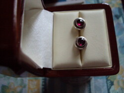 Silver earrings with almandine garnet stone