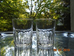 2 Ribbed marked glass glasses