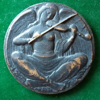 Moiret Ödön: Demény Dezső, hegedülő angyal, bronz érem 1921