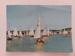 Retro postcard photo postcard 1986 Balaton sailing ships