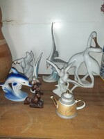 8 ceramic/porcelain nipps, animal figurines