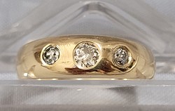 Antik14 K arany női gyűrű gyémántokkal 3,64 g