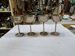 4 old alpacca glasses