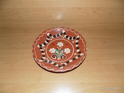 Marked glazed ceramic wall plate hexagonal 25 cm (n)