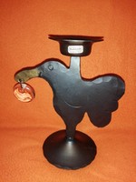Svéd "BodaSmide" madár alakú, vas, asztali gyertyatartó.