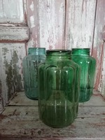 Jars, 3 pieces in one as decoration, from the middle of the 20th century, ribbed jars