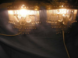N8 antique copper + 59 double-pattern half-basket wall arms with glass rod pendants are sold together