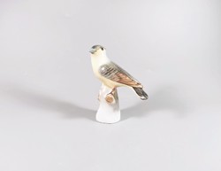 Herend, gray songbird on a tree branch, hand-painted porcelain 10 cm. Flawless! (B003)