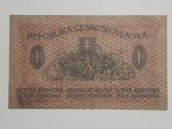 Ritka! Cseh , Csehszlovákia  1 korona  , korunu 1919 szép állapot