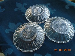 Vintage 3 pcs Thick-wall, Wavy Rim, Rosette Embossed Serving Plates