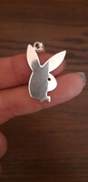 Playboy bunny silver pendant