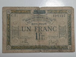 Ritka ! Franciaország  1 frank  1923 megszállt német terület