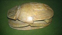 Scarab-cellar-beetle-Egyptian sacred animal with hieroglyphs in alabaster