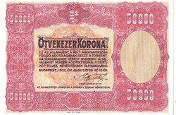 Hungary 50,000 kroner draft 1922