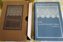 Cca. 1910 VERTCSIPKE VERT CSIPKE KÉSZITÉS KÉZI KÖNYV 50 MINTA kihajtható táblák 67 cm. német nyelv