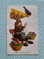 Old Easter postcard with a bunny