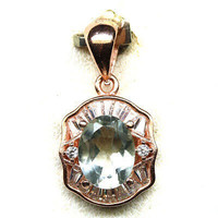 Green amethyst 925 silver pendant