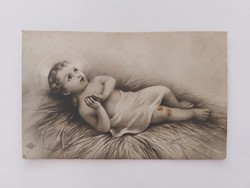 Old postcard religious postcard Baby Jesus