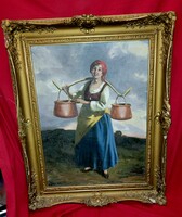 Nagy Vilmos (1874-1953): Vízhordó nő festmény eredeti alkotás