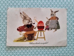Old Easter postcard with a bunny