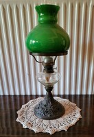 Hibátlan antik jelzett "MAGYAR LÁMPA BUDAPEST" petróleum lámpa, öntöttvas