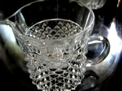 Diamond-patterned crystal oberglas vintage small jug, spout