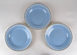 1E095 antique pale blue Villeroy & Boch faience plate 3 pieces