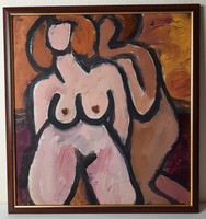 Németh Miklós: "Erotikus jelenet" 1963, festmény