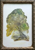 The tree of tranquility. 30X20cm+ the antique frame. Zsófia Károlyfi from premium award-winning artist, with certificate