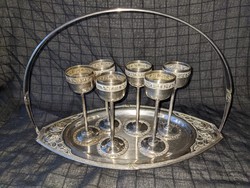 Vintage metal rose pattern liqueur set
