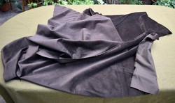 Brown micro-velvet material leftover clothes, tablecloth, decor for further use for sewing 3 textiles