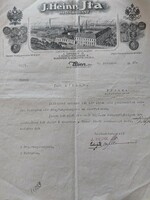 Certificate in German from 1922, j. Heinr. From Jta hat maker