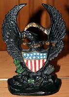 Öntöttvas amerikai címer sas szobor asztaldísz könyvtámasz ajtókitámasztó