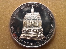 MÉE Szent Jobb emlékérem Budapest 1988 Ag ezüst 35,8g (posta van)  !