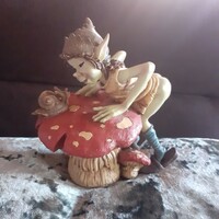 Pixies goblin figure with mushroom and snail