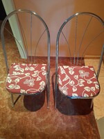 Chrome-plated retro chairs with tubular frames