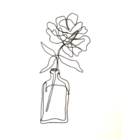 Virág vázában - drótból készített egyedi fali dekoráció - Otthon, harmónia, virágos csendélet