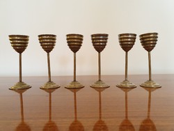 Art deco old short drink metal stemware set of 6 pieces